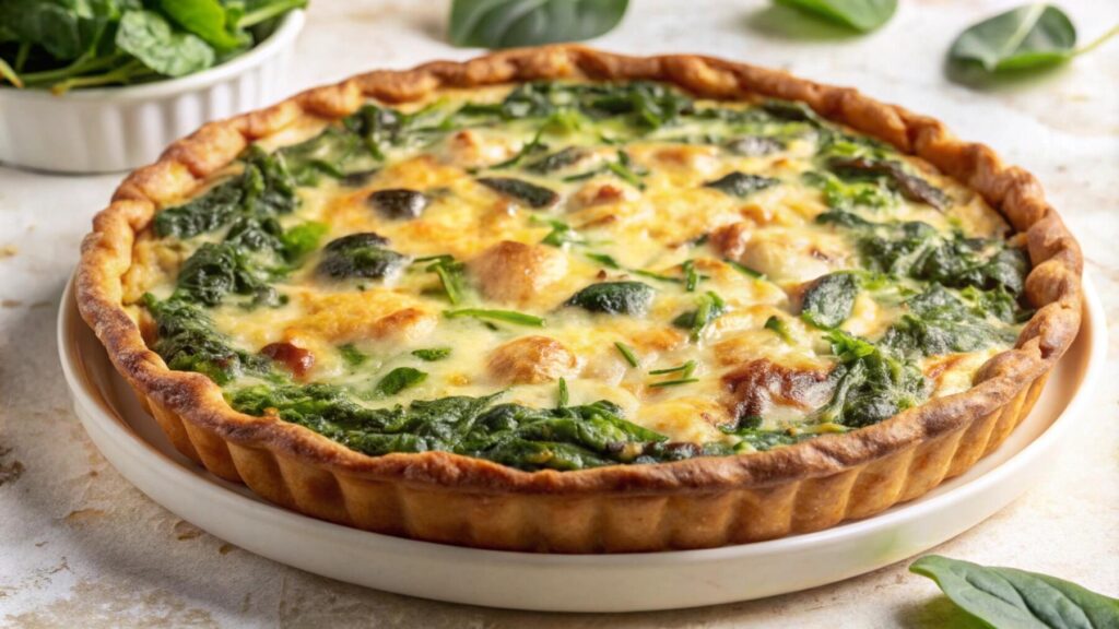 spinach and bacon quiche