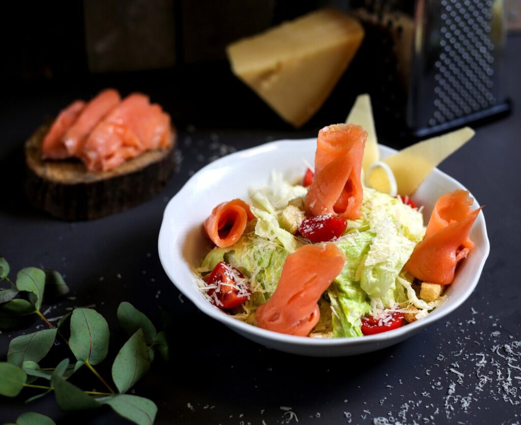 salmon caesar salad